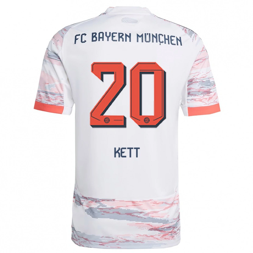 Danxen Niño Camiseta Franziska Kett #20 Blanco Gris 2ª Equipación 2025/26 La Camisa
