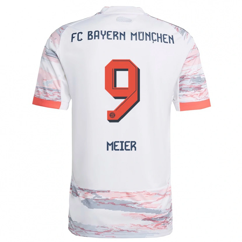 Danxen Niño Camiseta Richard Meier #9 Blanco Gris 2ª Equipación 2025/26 La Camisa
