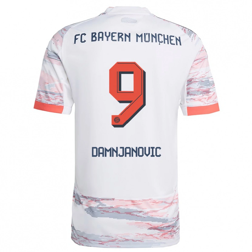 Danxen Niño Camiseta Jovana Damnjanovic #9 Blanco Gris 2ª Equipación 2025/26 La Camisa