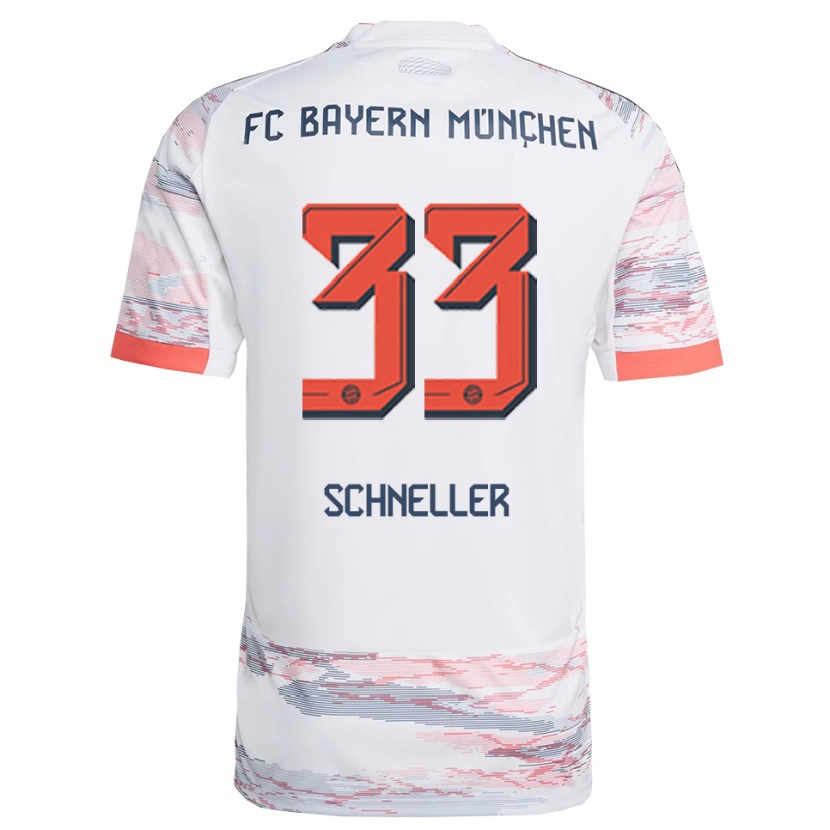 Danxen Niño Camiseta Lukas Schneller #33 Blanco Gris 2ª Equipación 2025/26 La Camisa