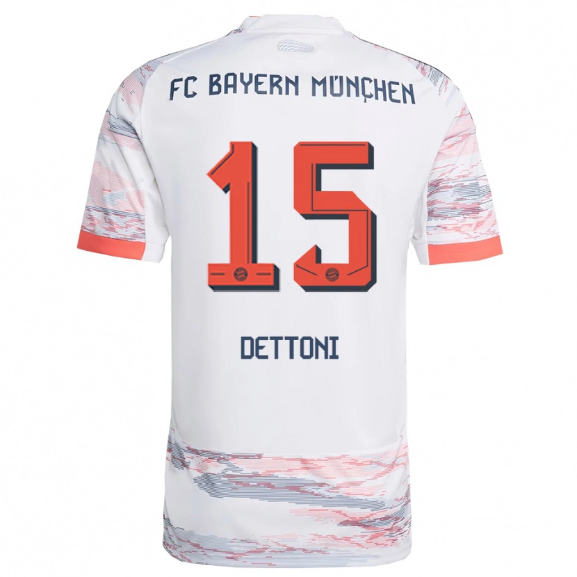 Danxen Niño Camiseta Grayson Dettoni #15 Blanco Gris 2ª Equipación 2025/26 La Camisa