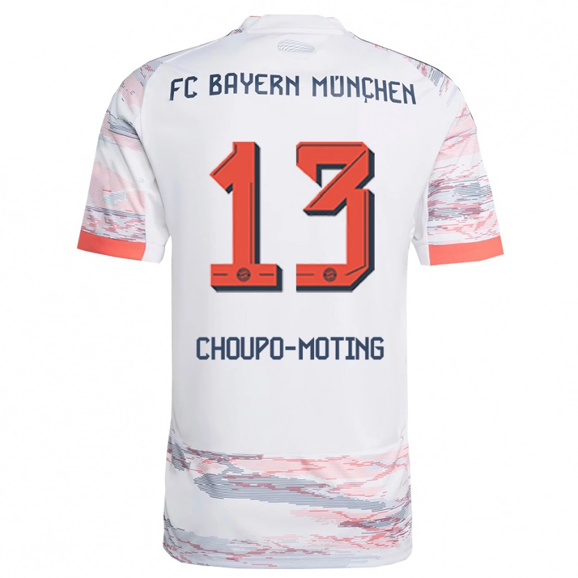 Danxen Niño Camiseta Eric Maxim Choupo-Moting #13 Blanco Gris 2ª Equipación 2025/26 La Camisa