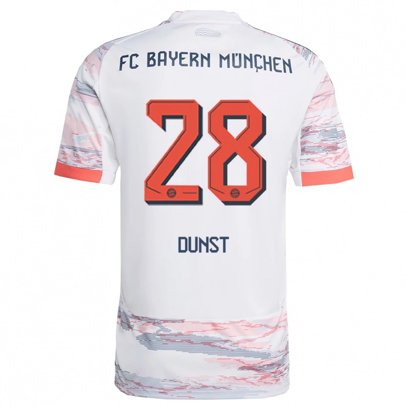 Danxen Niño Camiseta Barbara Dunst #28 Blanco Gris 2ª Equipación 2025/26 La Camisa
