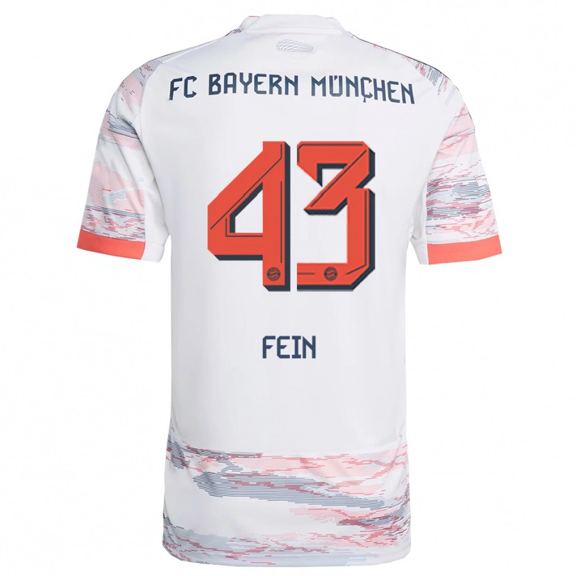 Danxen Niño Camiseta Adrian Fein #43 Blanco Gris 2ª Equipación 2025/26 La Camisa