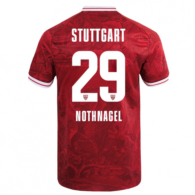Danxen Niño Camiseta Dominik Nothnagel #29 Rojo Negro 2ª Equipación 2025/26 La Camisa