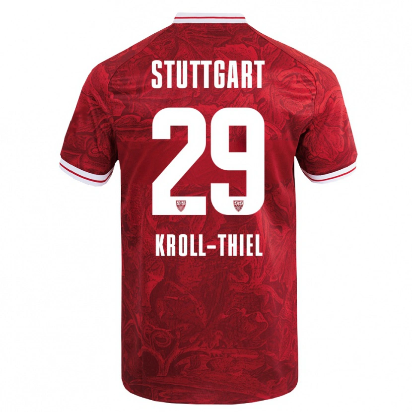 Danxen Niño Camiseta Colin Kroll-Thiel #29 Rojo Negro 2ª Equipación 2025/26 La Camisa
