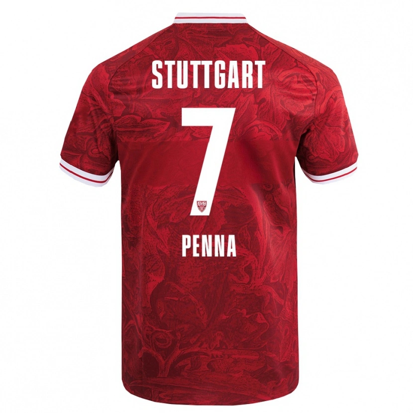 Danxen Niño Camiseta Lauri Penna #7 Rojo Negro 2ª Equipación 2025/26 La Camisa