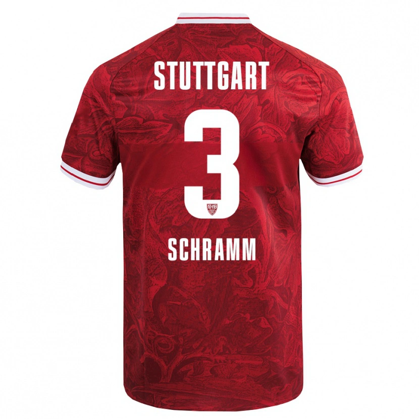 Danxen Niño Camiseta Collin Schramm #3 Rojo Negro 2ª Equipación 2025/26 La Camisa