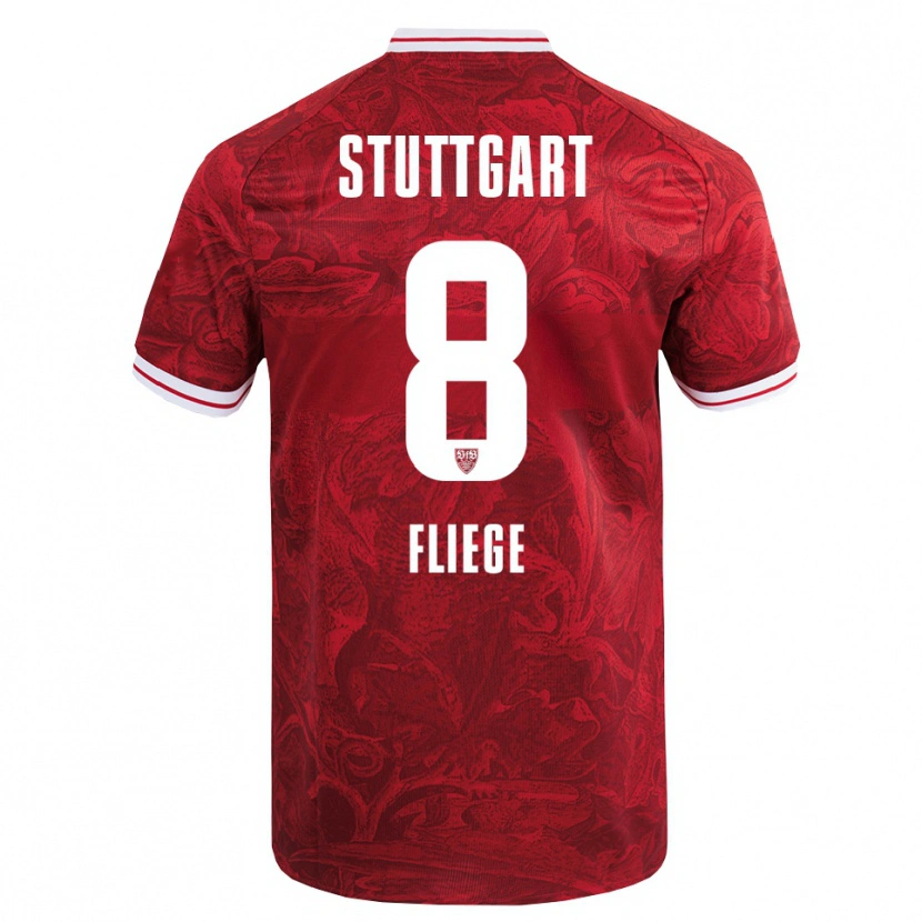 Danxen Niño Camiseta Anna Fliege #8 Rojo Negro 2ª Equipación 2025/26 La Camisa