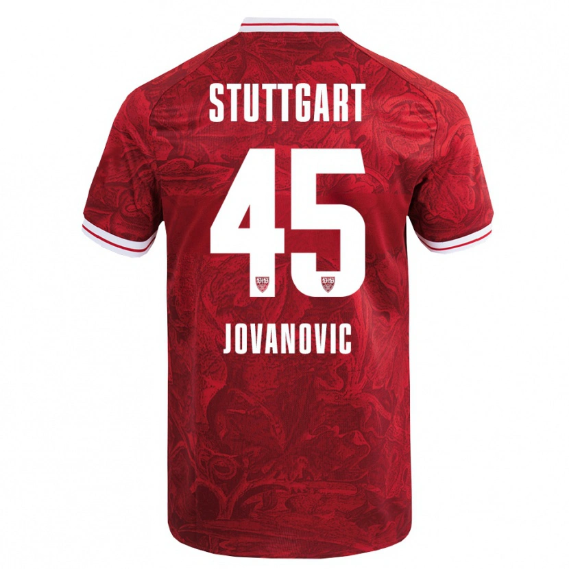 Danxen Niño Camiseta Lazar Jovanovic #45 Rojo Negro 2ª Equipación 2025/26 La Camisa