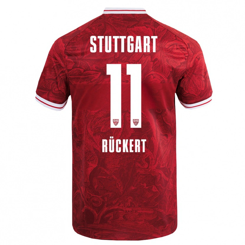 Danxen Niño Camiseta Rosa Rückert #11 Rojo Negro 2ª Equipación 2025/26 La Camisa