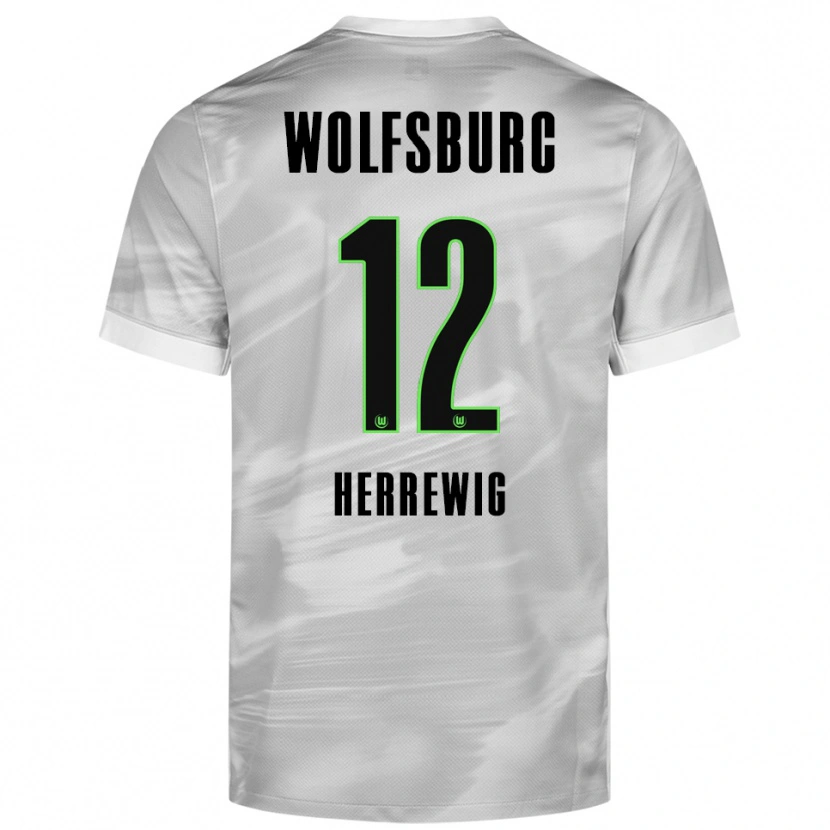 Danxen Niño Camiseta Max Herrewig #12 Gris Blanco 2ª Equipación 2025/26 La Camisa