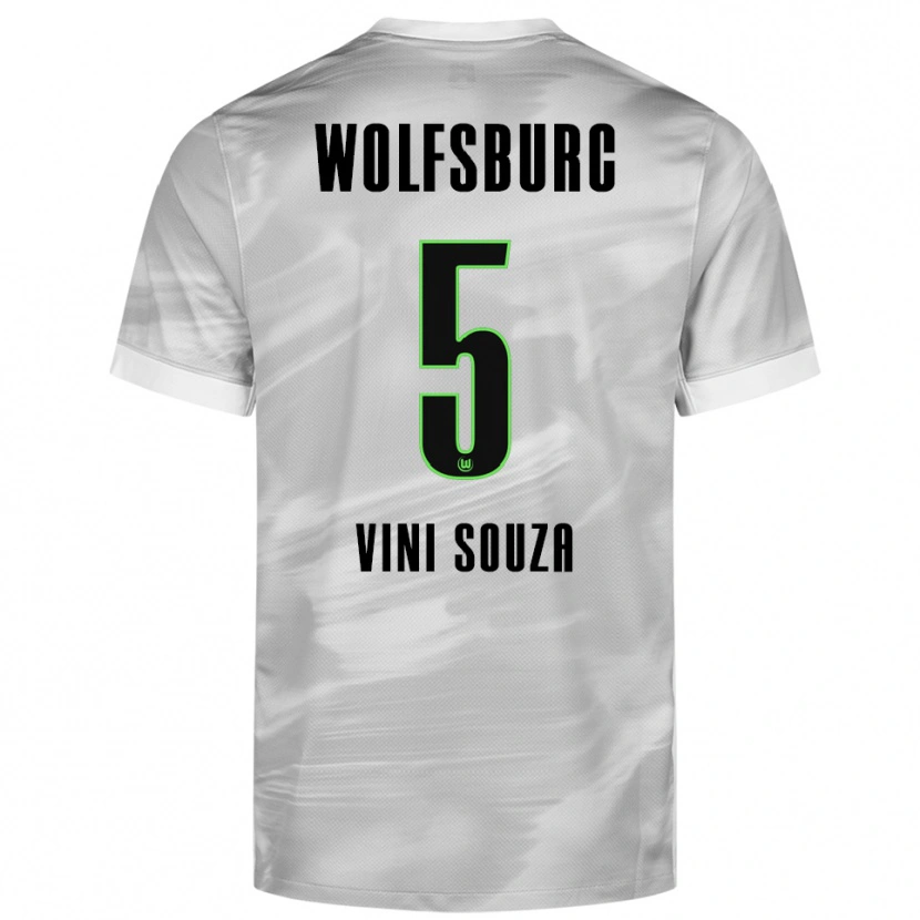 Danxen Niño Camiseta Vini Souza #5 Gris Blanco 2ª Equipación 2025/26 La Camisa
