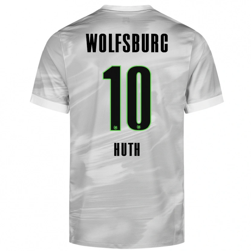 Danxen Niño Camiseta Svenja Huth #10 Gris Blanco 2ª Equipación 2025/26 La Camisa
