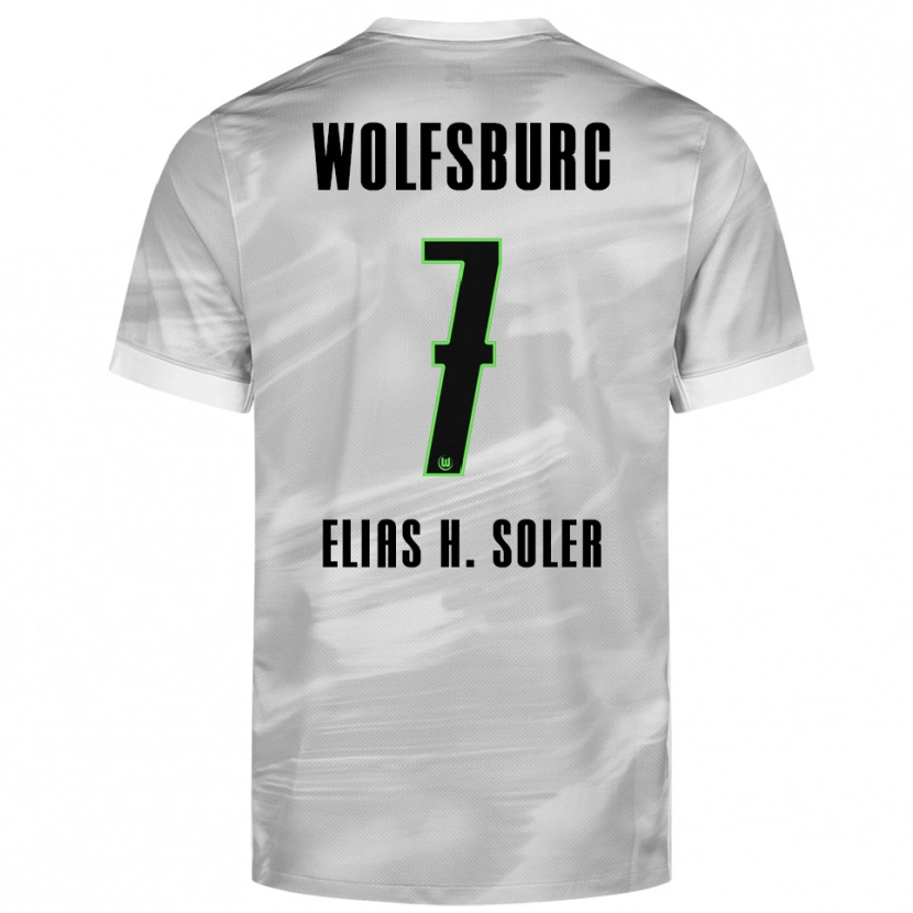 Danxen Niño Camiseta Elias Hernandez Soler #7 Gris Blanco 2ª Equipación 2025/26 La Camisa