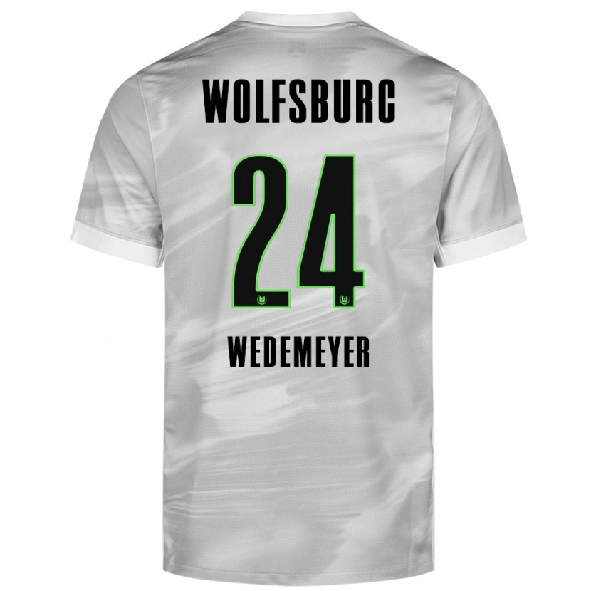 Danxen Niño Camiseta Joelle Wedemeyer #24 Gris Blanco 2ª Equipación 2025/26 La Camisa