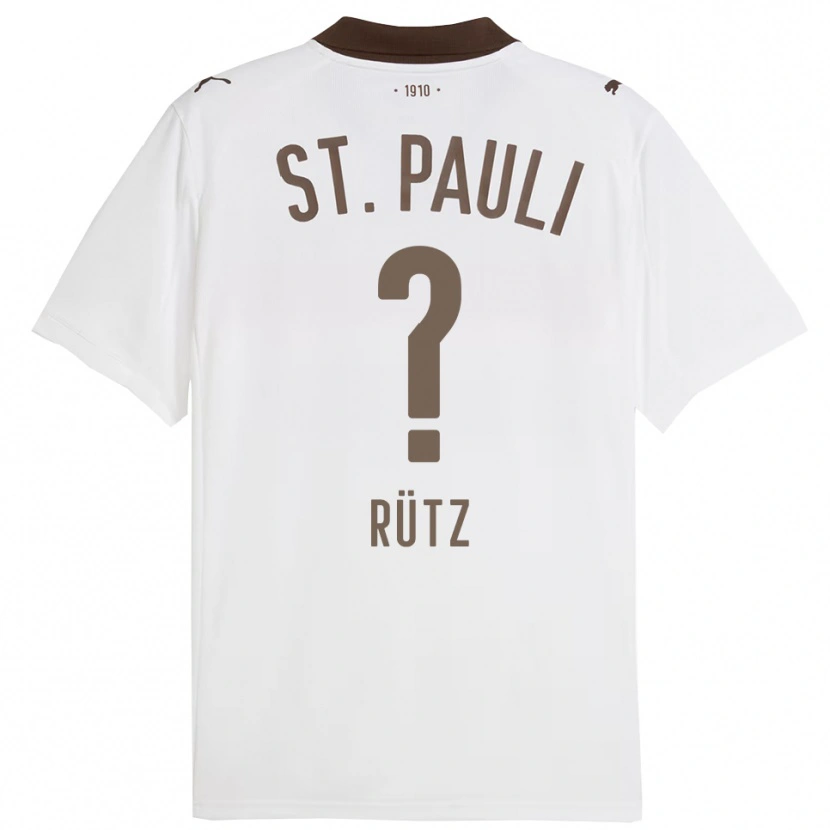 Danxen Niño Camiseta Martin Rütz #0 Blanco Rojo 2ª Equipación 2025/26 La Camisa