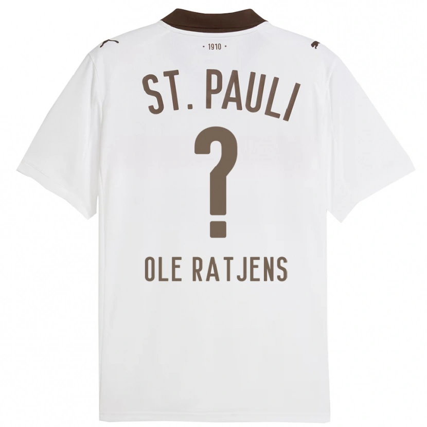 Danxen Niño Camiseta Sven Ole Ratjens #0 Blanco Rojo 2ª Equipación 2025/26 La Camisa