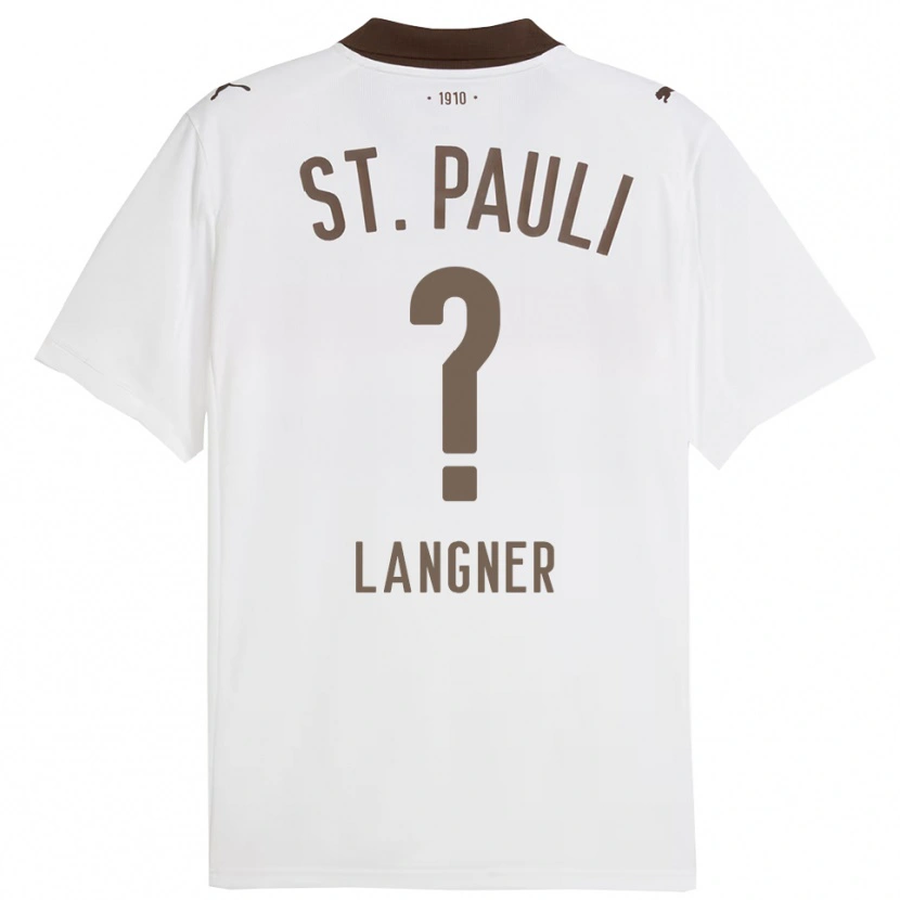Danxen Niño Camiseta Claas Langner #0 Blanco Rojo 2ª Equipación 2025/26 La Camisa