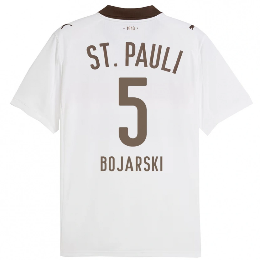 Danxen Niño Camiseta Tetje Bojarski #5 Blanco Rojo 2ª Equipación 2025/26 La Camisa