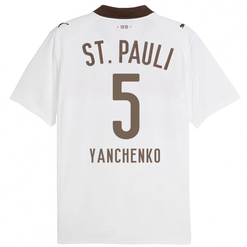 Danxen Niño Camiseta Alla Yanchenko #5 Blanco Rojo 2ª Equipación 2025/26 La Camisa