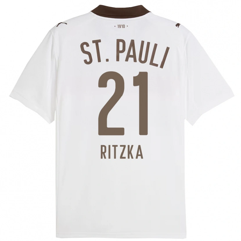 Danxen Niño Camiseta Lars Ritzka #21 Blanco Rojo 2ª Equipación 2025/26 La Camisa