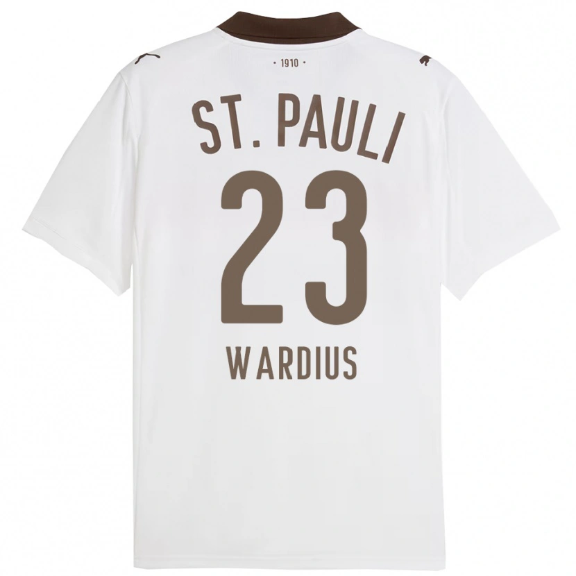 Danxen Niño Camiseta Jack Wardius #23 Blanco Rojo 2ª Equipación 2025/26 La Camisa