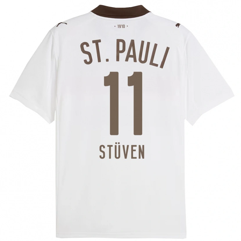 Danxen Niño Camiseta Max Stüven #11 Blanco Rojo 2ª Equipación 2025/26 La Camisa