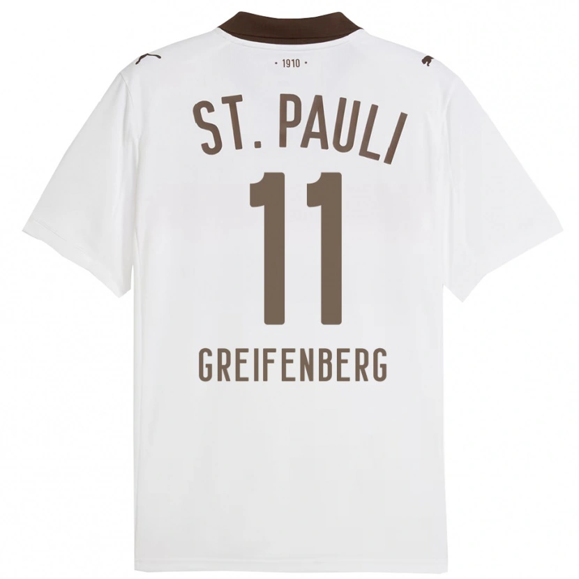 Danxen Niño Camiseta Ann-Sophie Greifenberg #11 Blanco Rojo 2ª Equipación 2025/26 La Camisa