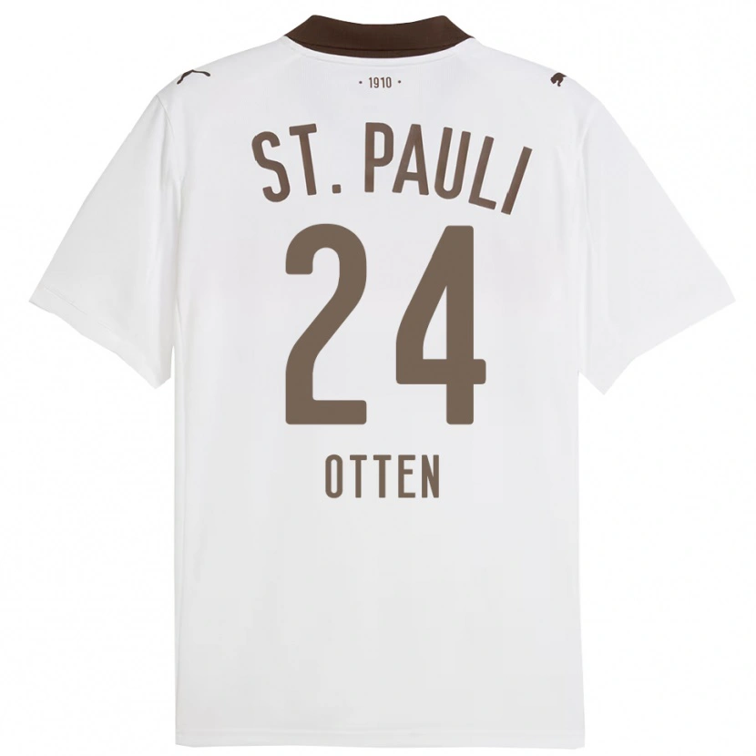 Danxen Niño Camiseta Neo Otten #24 Blanco Rojo 2ª Equipación 2025/26 La Camisa