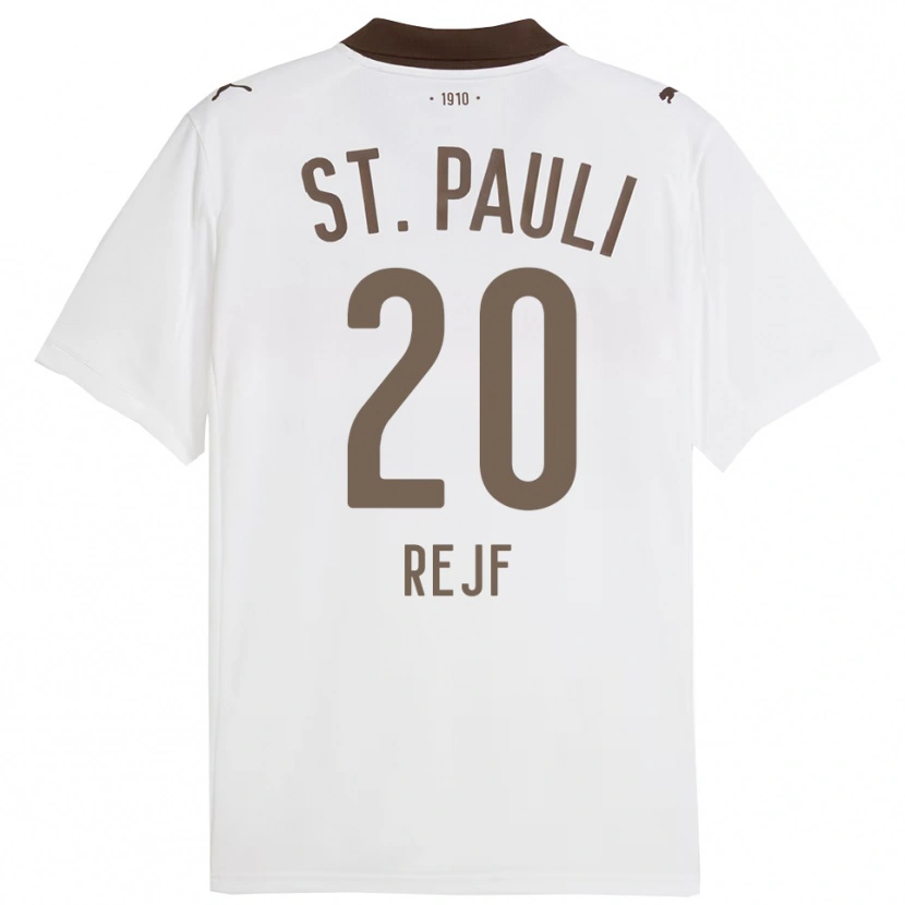 Danxen Niño Camiseta Petr Rejf #20 Blanco Rojo 2ª Equipación 2025/26 La Camisa