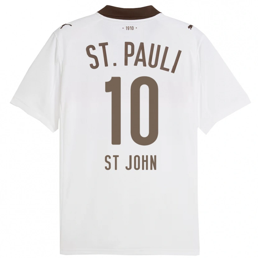 Danxen Niño Camiseta Rawley St. John #10 Blanco Rojo 2ª Equipación 2025/26 La Camisa
