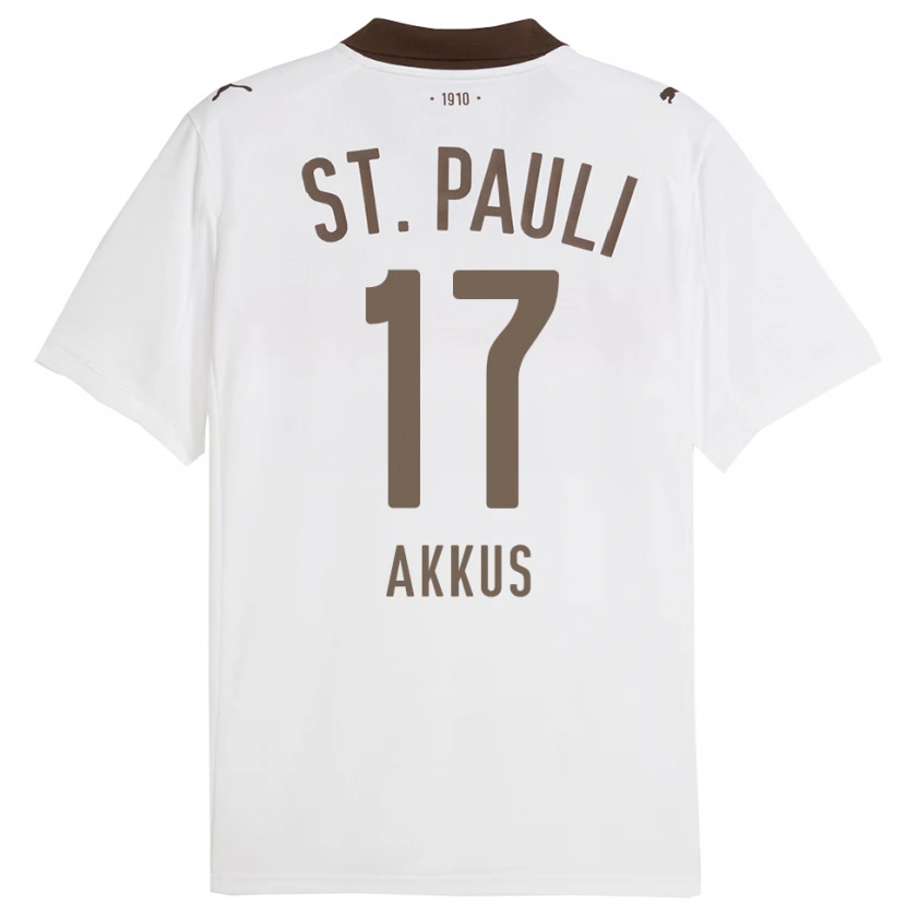 Danxen Niño Camiseta Özgür Akkus #17 Blanco Rojo 2ª Equipación 2025/26 La Camisa