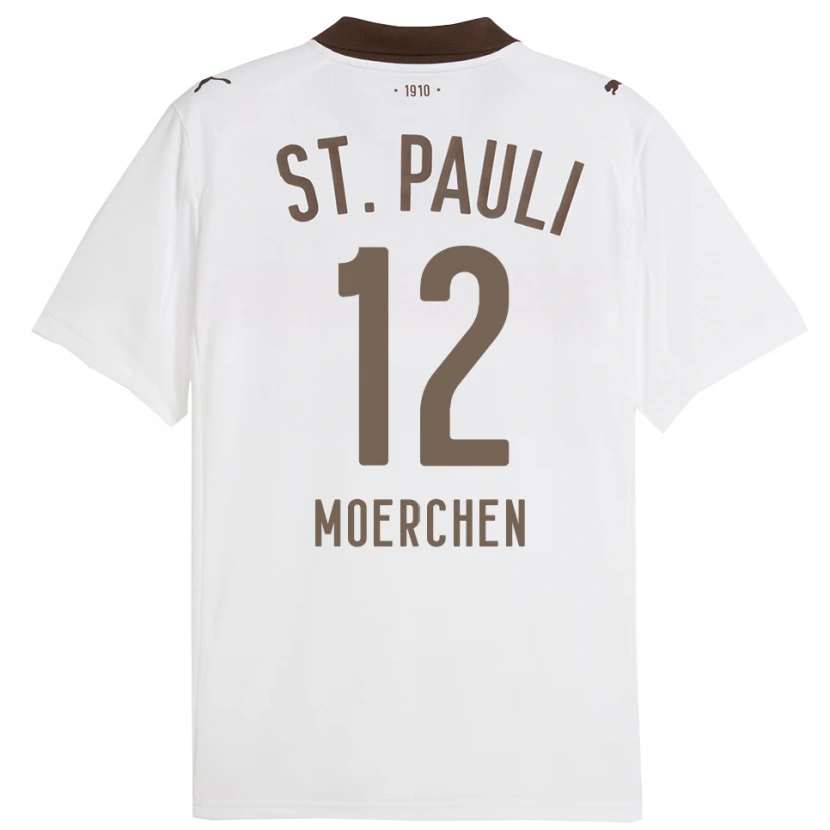 Danxen Niño Camiseta Theo Moerchen #12 Blanco Rojo 2ª Equipación 2025/26 La Camisa