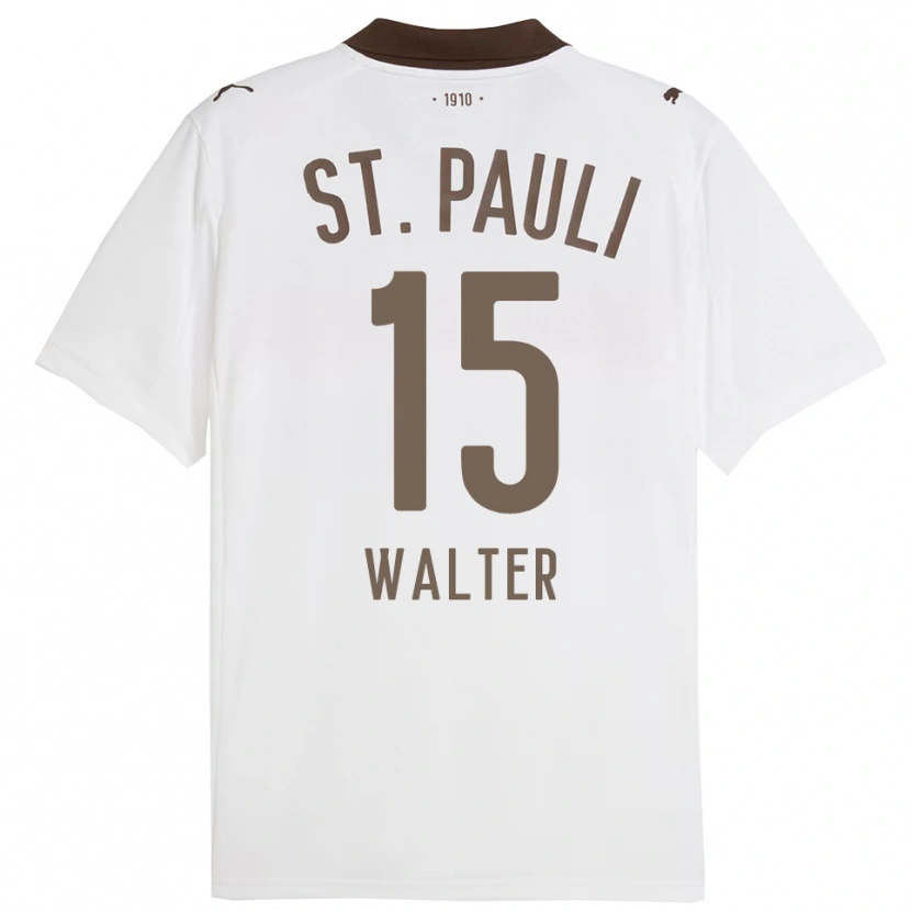 Danxen Niño Camiseta Marcel Walter #15 Blanco Rojo 2ª Equipación 2025/26 La Camisa