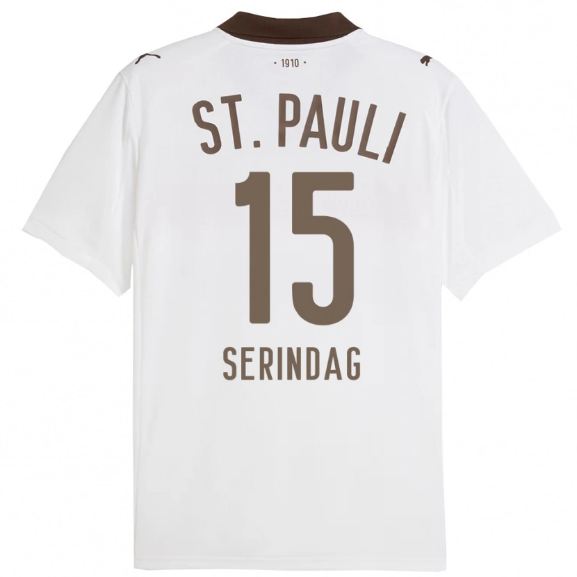 Danxen Niño Camiseta Levin Serindag #15 Blanco Rojo 2ª Equipación 2025/26 La Camisa