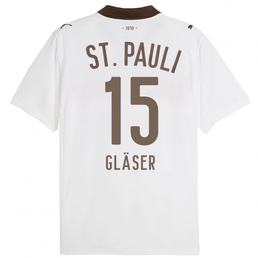 Danxen Niño Camiseta Julian Gläser #15 Blanco Rojo 2ª Equipación 2025/26 La Camisa