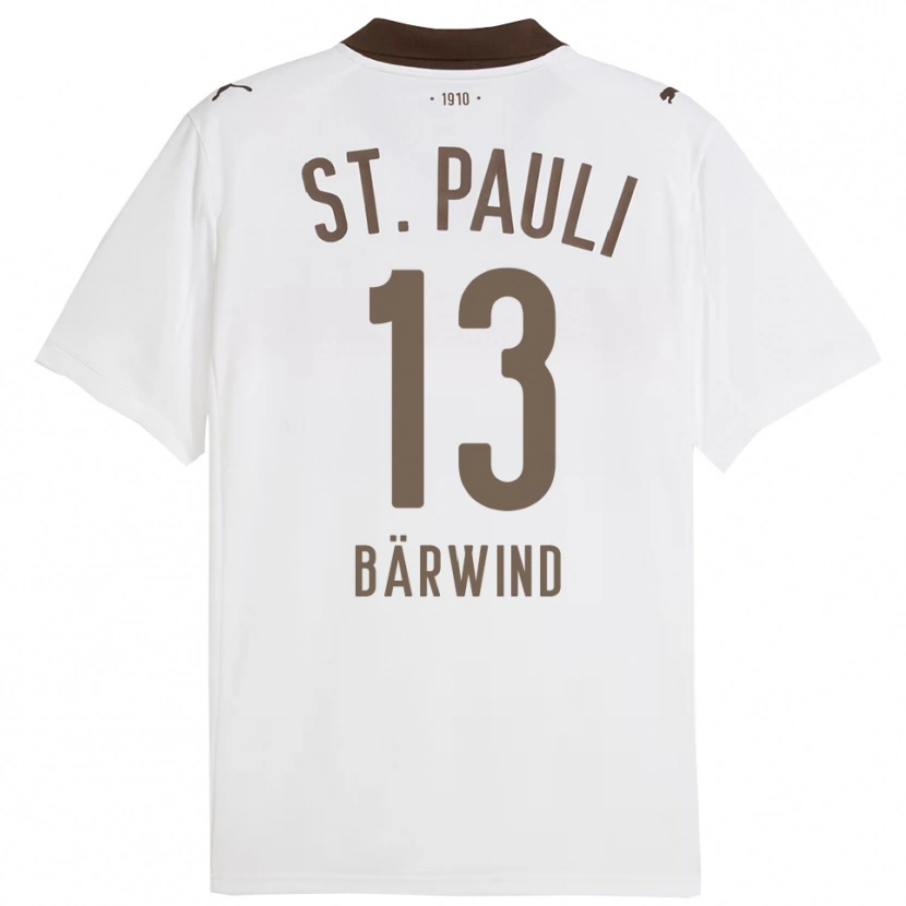 Danxen Niño Camiseta Jonas Bärwind #13 Blanco Rojo 2ª Equipación 2025/26 La Camisa