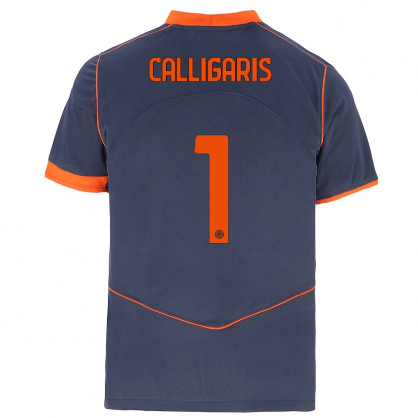 Danxen Niño Camiseta Alessandro Calligaris #1 Gris Naranja Equipación Tercera 2025/26 La Camisa