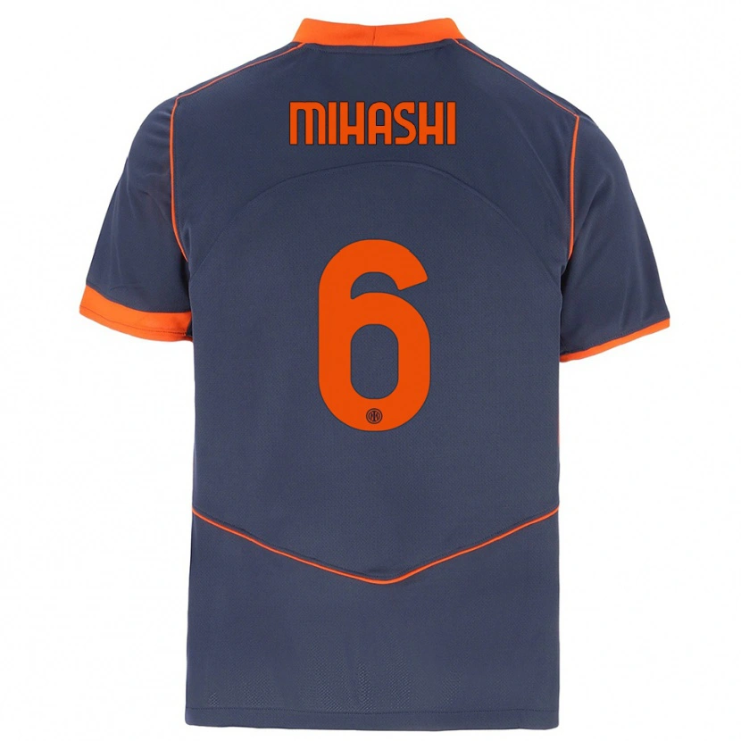 Danxen Niño Camiseta Mana Mihashi #6 Gris Naranja Equipación Tercera 2025/26 La Camisa