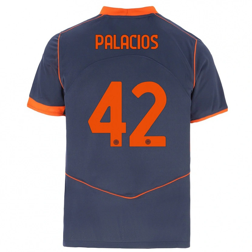 Danxen Niño Camiseta Tomás Palacios #42 Gris Naranja Equipación Tercera 2025/26 La Camisa