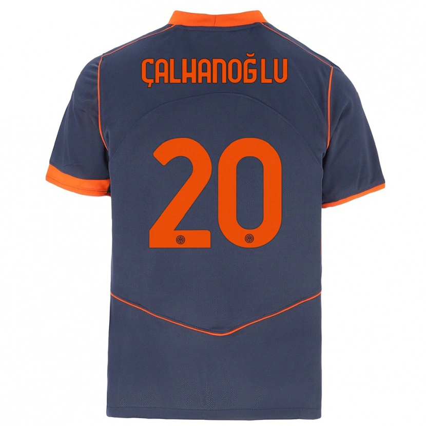 Danxen Niño Camiseta Hakan Çalhanoğlu #20 Gris Naranja Equipación Tercera 2025/26 La Camisa