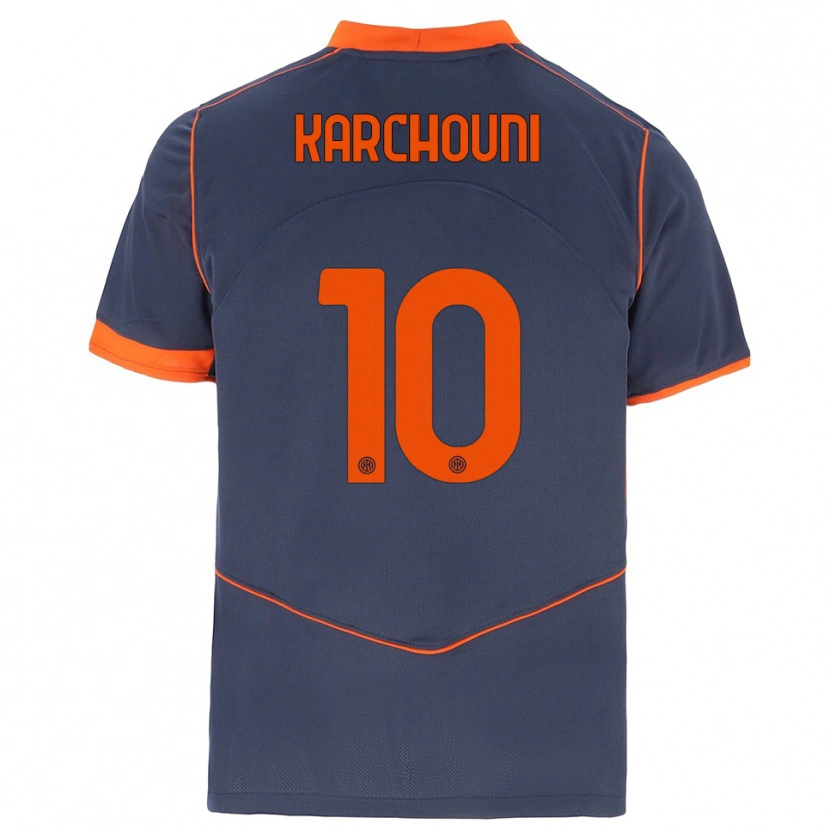 Danxen Niño Camiseta Ghoutia Karchouni #10 Gris Naranja Equipación Tercera 2025/26 La Camisa