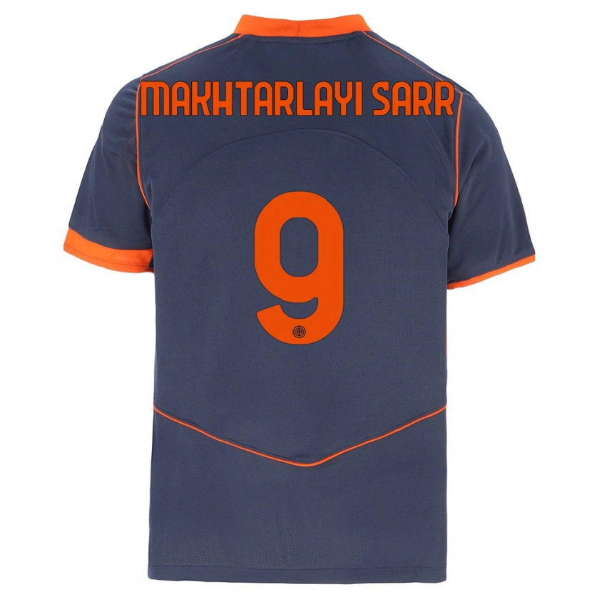 Danxen Niño Camiseta Amadou Makhtarlayi Sarr #9 Gris Naranja Equipación Tercera 2025/26 La Camisa
