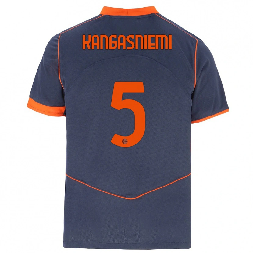 Danxen Niño Camiseta Ilari Kangasniemi #5 Gris Naranja Equipación Tercera 2025/26 La Camisa