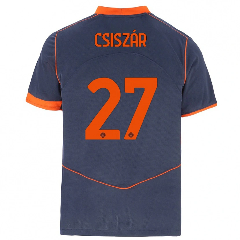 Danxen Niño Camiseta Henrietta Csiszár #27 Gris Naranja Equipación Tercera 2025/26 La Camisa