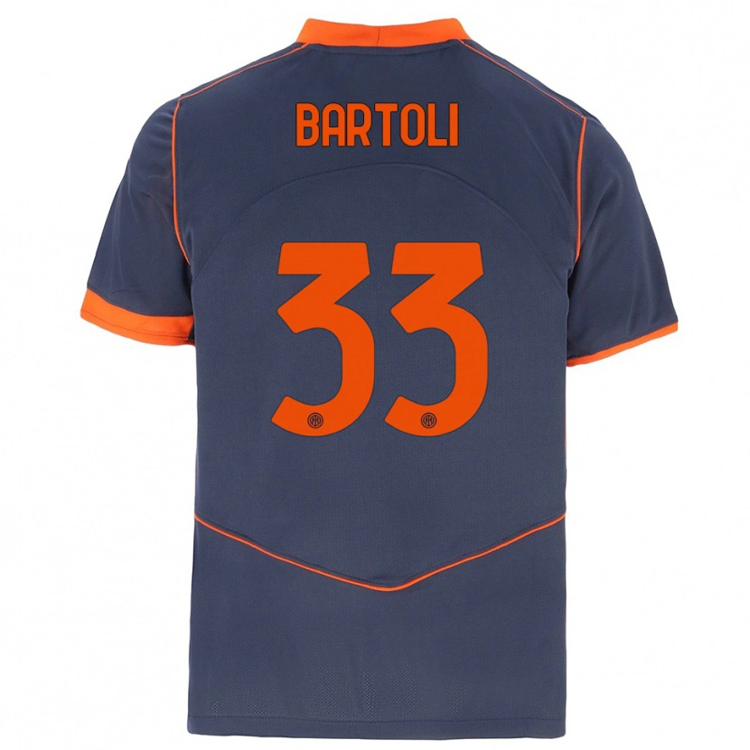 Danxen Niño Camiseta Elisa Bartoli #33 Gris Naranja Equipación Tercera 2025/26 La Camisa