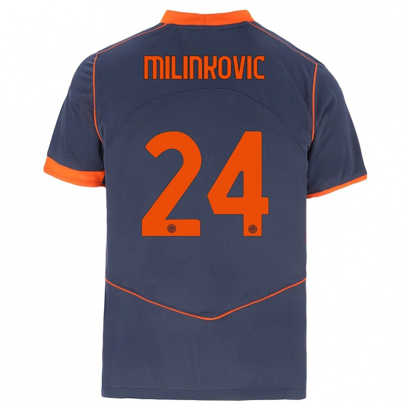 Danxen Niño Camiseta Marija Milinković #24 Gris Naranja Equipación Tercera 2025/26 La Camisa
