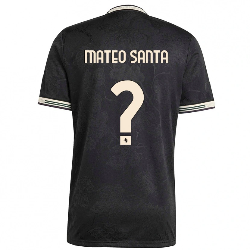 Danxen Niño Camiseta Mateo Santa Maria #0 Negro Blanco Verde Equipación Tercera 2025/26 La Camisa