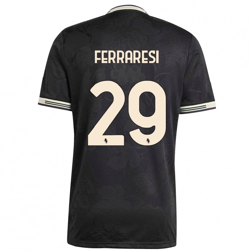 Danxen Niño Camiseta Eleonora Ferraresi #29 Negro Blanco Verde Equipación Tercera 2025/26 La Camisa